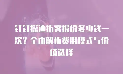 钉钉探迹拓客报价多少钱一次？全面解析费用模式与价值选择
