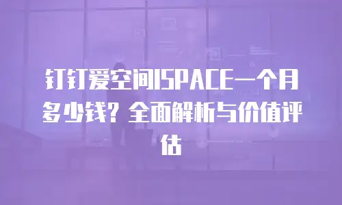 钉钉爱空间ISPACE一个月多少钱？全面解析与价值评估