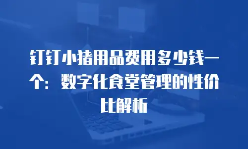 钉钉小猪用品费用多少钱一个：数字化食堂管理的性价比解析