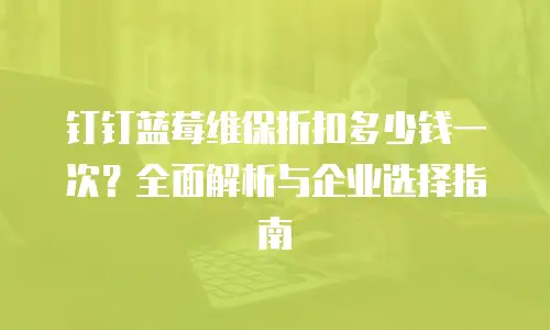 钉钉蓝莓维保折扣多少钱一次？全面解析与企业选择指南