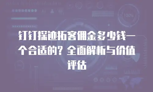 钉钉探迹拓客佣金多少钱一个合适的？全面解析与价值评估