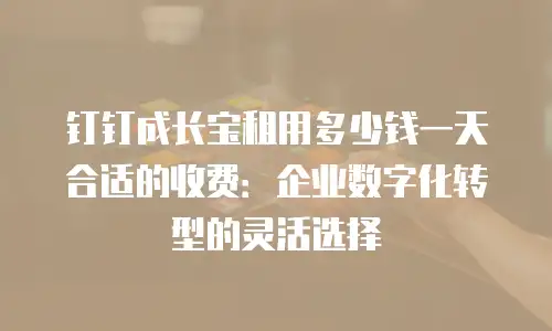 钉钉成长宝租用多少钱一天合适的收费：企业数字化转型的灵活选择