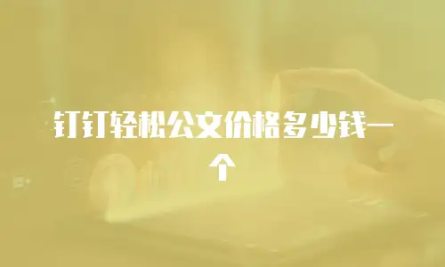 钉钉轻松公文价格多少钱一个