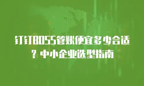 钉钉BOSS管账便宜多少合适？中小企业选型指南