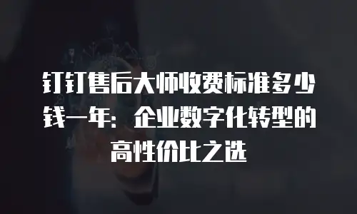 钉钉售后大师收费标准多少钱一年：企业数字化转型的高性价比之选