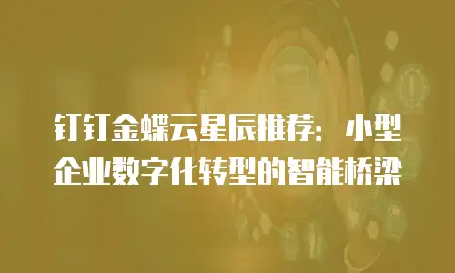 钉钉金蝶云星辰推荐：小型企业数字化转型的智能桥梁