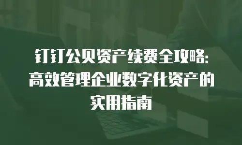钉钉公贝资产续费全攻略：高效管理企业数字化资产的实用指南