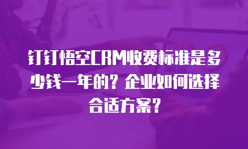 钉钉悟空CRM收费标准是多少钱一年的？企业如何选择合适方案？