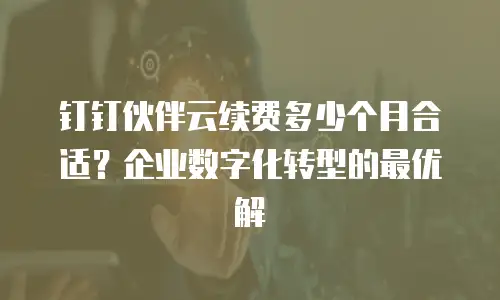 钉钉伙伴云续费多少个月合适？企业数字化转型的最优解
