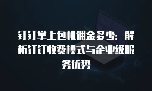 钉钉掌上包机佣金多少：解析钉钉收费模式与企业级服务优势