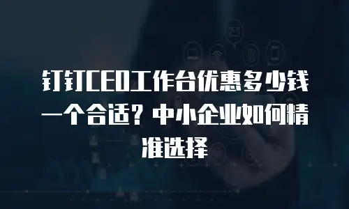 钉钉CEO工作台优惠多少钱一个合适？中小企业如何精准选择