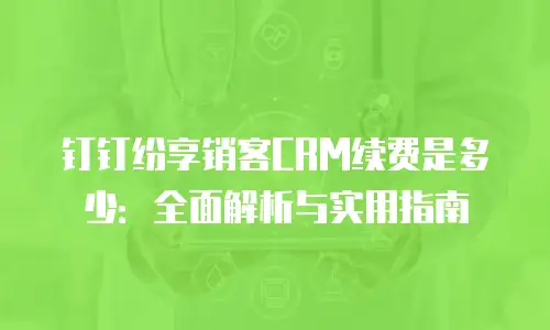 钉钉纷享销客CRM续费是多少：全面解析与实用指南