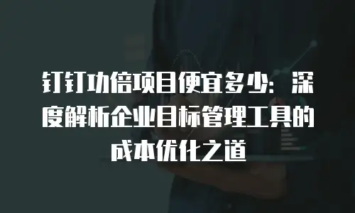 钉钉功倍项目便宜多少：深度解析企业目标管理工具的成本优化之道