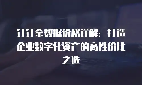 钉钉金数据价格详解：打造企业数字化资产的高性价比之选