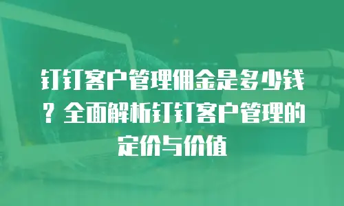 钉钉客户管理佣金是多少钱？全面解析钉钉客户管理的定价与价值
