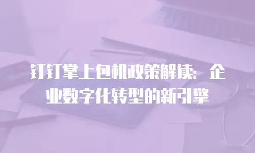 钉钉掌上包机政策解读：企业数字化转型的新引擎