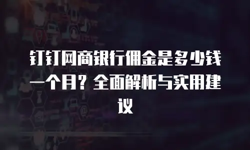 钉钉网商银行佣金是多少钱一个月？全面解析与实用建议
