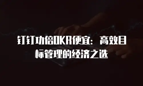 钉钉功倍OKR便宜：高效目标管理的经济之选