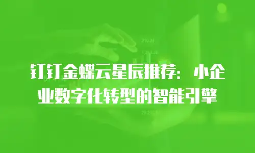 钉钉金蝶云星辰推荐：小企业数字化转型的智能引擎