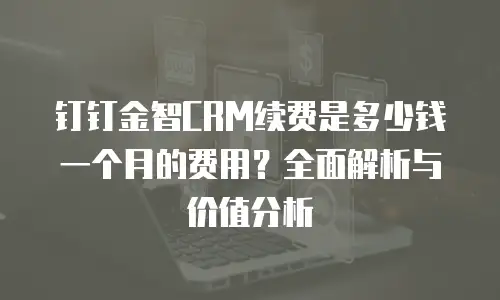 钉钉金智CRM续费是多少钱一个月的费用？全面解析与价值分析