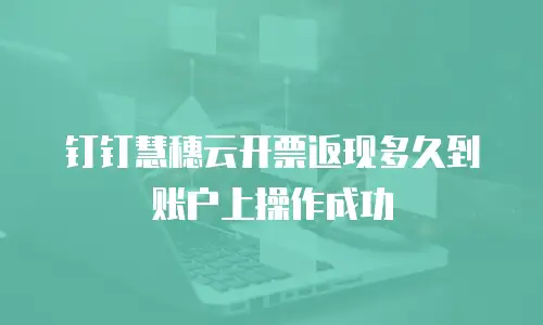 钉钉慧穗云开票返现多久到账户上操作成功