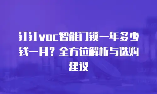 钉钉voc智能门锁一年多少钱一月？全方位解析与选购建议