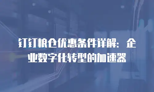 钉钉粮仓优惠条件详解：企业数字化转型的加速器