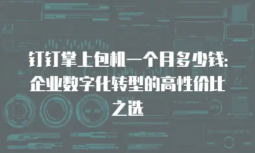 钉钉掌上包机一个月多少钱：企业数字化转型的高性价比之选