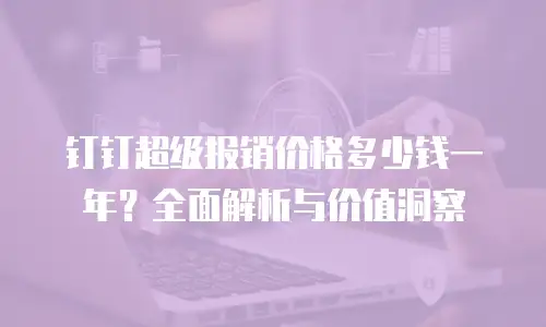钉钉超级报销价格多少钱一年？全面解析与价值洞察