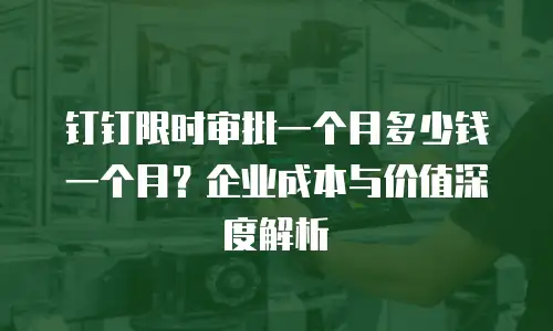 钉钉限时审批一个月多少钱一个月？企业成本与价值深度解析