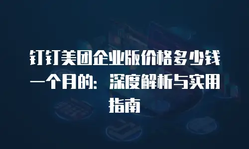 钉钉美团企业版价格多少钱一个月的：深度解析与实用指南