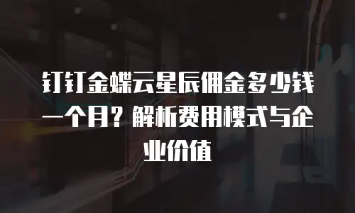 钉钉金蝶云星辰佣金多少钱一个月？解析费用模式与企业价值