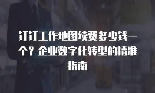 钉钉工作地图续费多少钱一个？企业数字化转型的精准指南