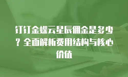 钉钉金蝶云星辰佣金是多少？全面解析费用结构与核心价值
