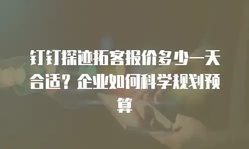钉钉探迹拓客报价多少一天合适？企业如何科学规划预算