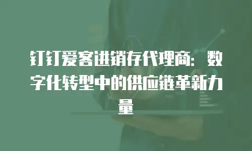钉钉爱客进销存代理商：数字化转型中的供应链革新力量