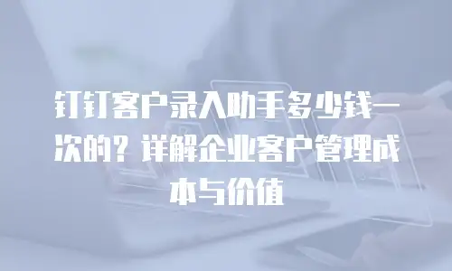 钉钉客户录入助手多少钱一次的？详解企业客户管理成本与价值