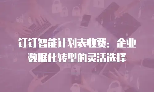 钉钉智能计划表收费：企业数据化转型的灵活选择