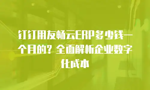 钉钉用友畅云ERP多少钱一个月的？全面解析企业数字化成本