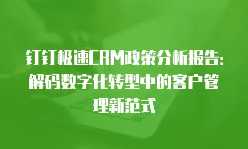 钉钉极速CRM政策分析报告：解码数字化转型中的客户管理新范式
