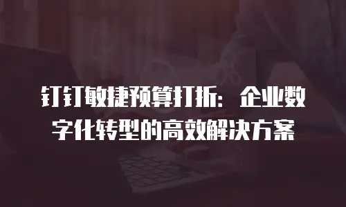 钉钉敏捷预算打折：企业数字化转型的高效解决方案