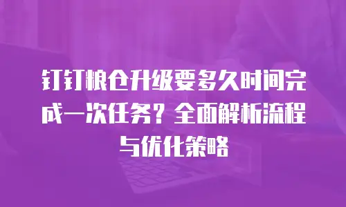钉钉粮仓升级要多久时间完成一次任务？全面解析流程与优化策略