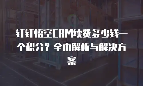 钉钉悟空CRM续费多少钱一个积分？全面解析与解决方案