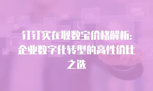 钉钉实在取数宝价格解析：企业数字化转型的高性价比之选