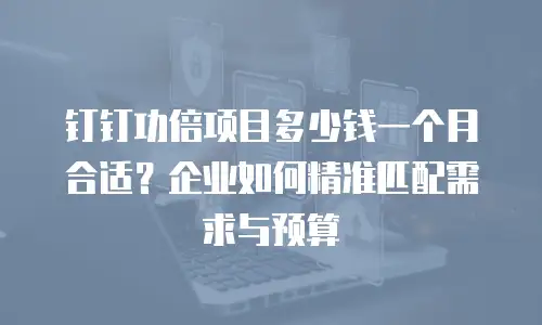 钉钉功倍项目多少钱一个月合适？企业如何精准匹配需求与预算