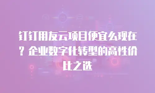 钉钉用友云项目便宜么现在？企业数字化转型的高性价比之选