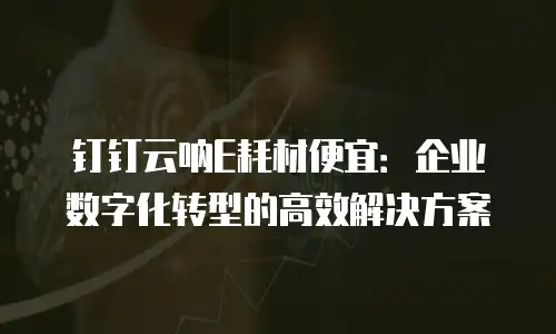 钉钉云呐E耗材便宜：企业数字化转型的高效解决方案