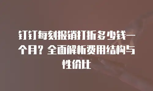 钉钉每刻报销打折多少钱一个月？全面解析费用结构与性价比