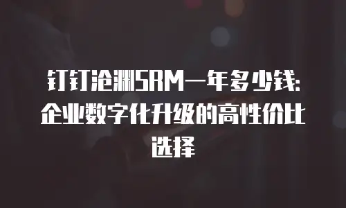 钉钉沧渊SRM一年多少钱：企业数字化升级的高性价比选择