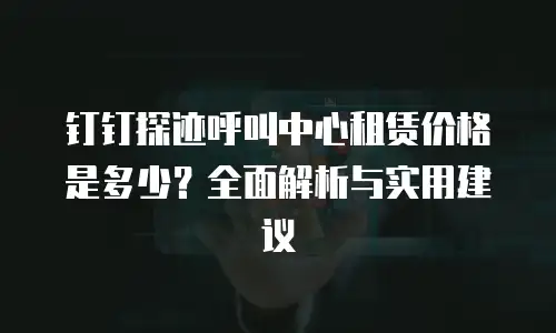 钉钉探迹呼叫中心租赁价格是多少？全面解析与实用建议